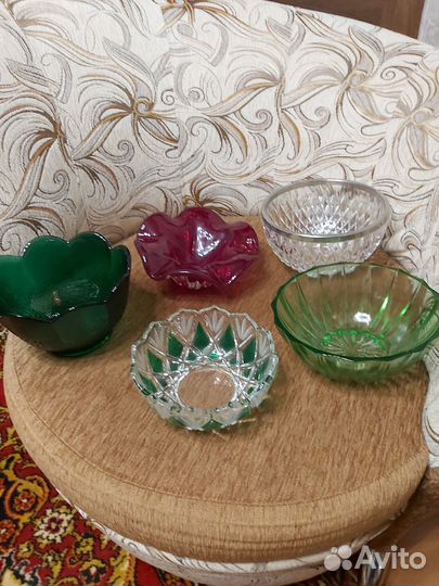 Салатник цветное стекло СССР