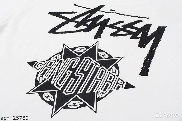 Футболка Stussy gang star белая