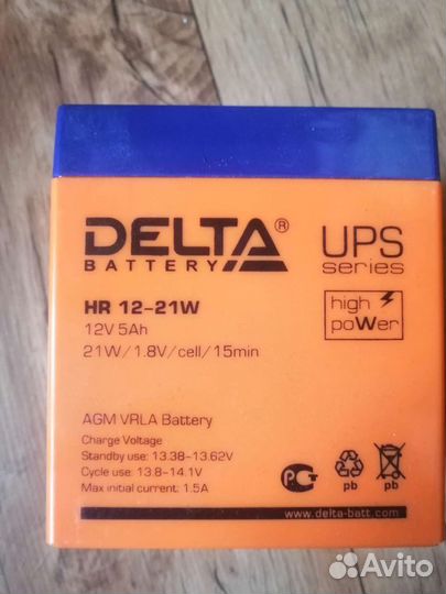Аккумулятор гелевый delta hr 12-21w