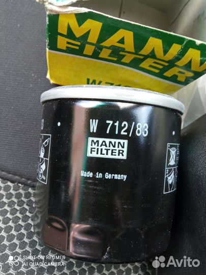 Фильтр масляный toyota W712/83 mann