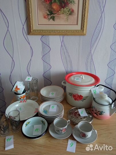 Посуда СССР эмалированная, фарфоровая