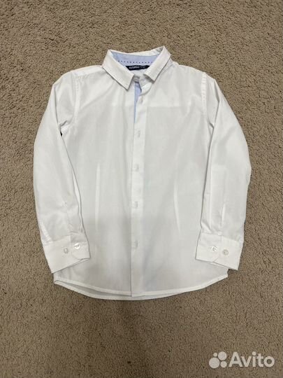 Рубашка белая и голубая на мальчика размер 128