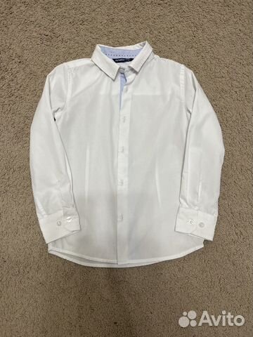 Рубашка белая и голубая на мальчика размер 128