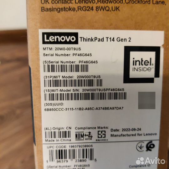 Ноутбук Lenovo thinkpad t14 gen2. i5/8gb/256gb NEW