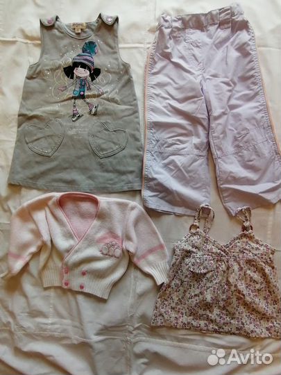 Одежда для девочки 2-3 лет, б/у, пакетом
