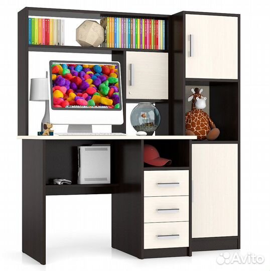 Компьютерный стол с колонкой ск-9 цвет дуб/венге