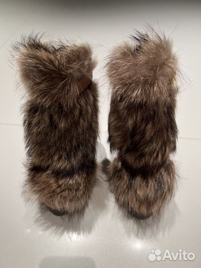 Fendi оригинал ботильоны с натуральным мехом