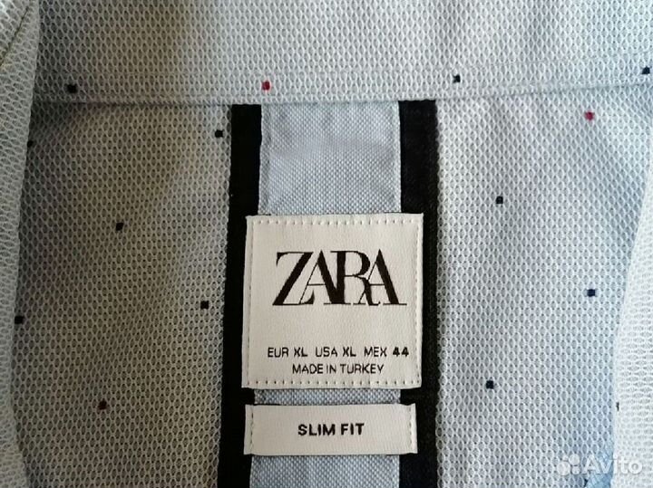 Мужская рубашка классическая голубая р50-52 L zara