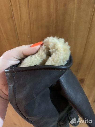 Мужские кожаные перчатки зимние