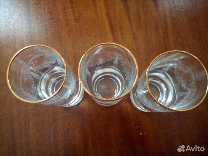 Стаканы богемия (чехия) с большим дном