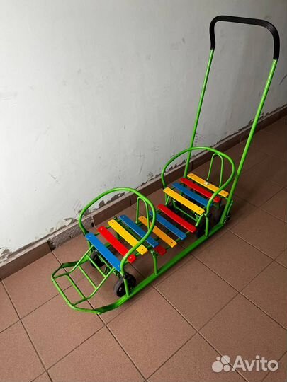 Сани для двойни с колесами