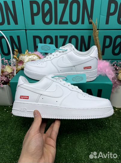 Nike air force 1 supreme белые оригинал