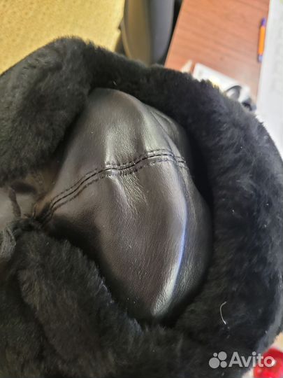 Шапка лётная меховая с кожанным верхом