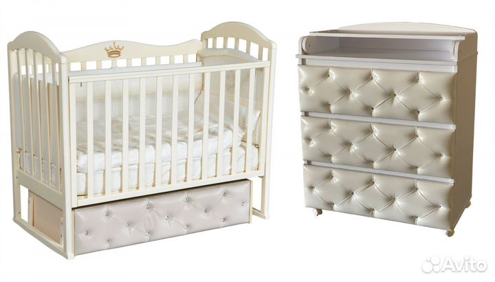 Кровать для новорожденного Emily7 с мягким фасадом
