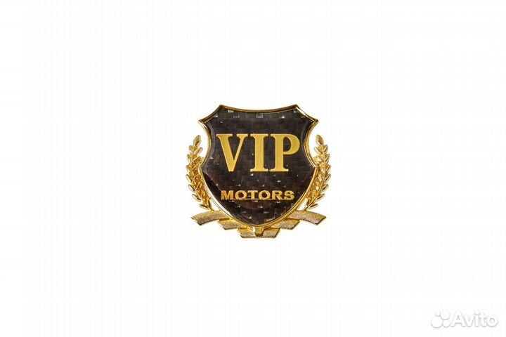 Эмблема Vip Motors (золото-черный карбон фон)