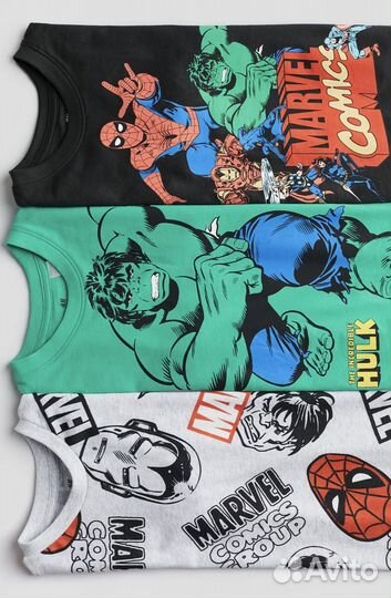 Футболки H&M оригинал Marvel комплект из 3-х штук