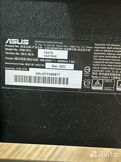 Монитор asus 27дюймов 75 Гц (обмен )