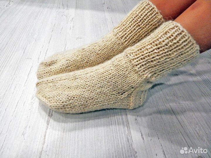 Носки шерстяные вязаные
