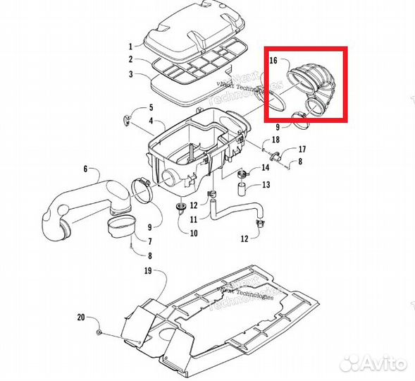 Патрубок воздушного фильтра Arctic Cat 0470-511