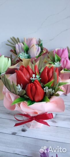 Букетики из мыла. Цветы