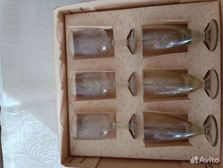 Набор хрустальных советских рюмок