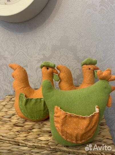 Декоративные интерьерные пасхальные курочки