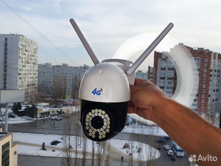 Камера видеонаблюдения 4G поворотная с сим картой