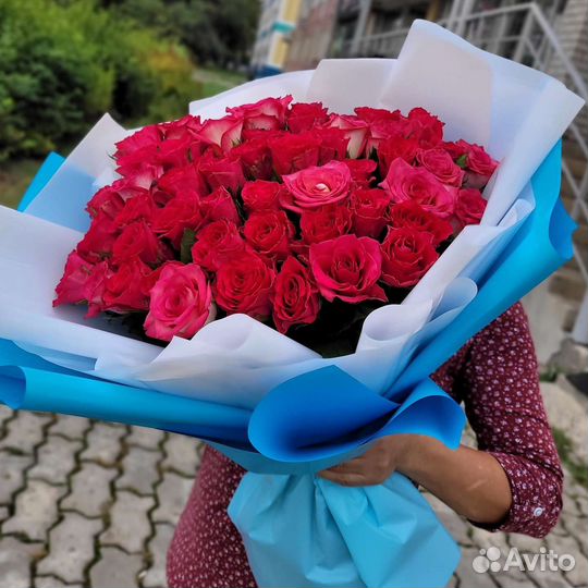 51 роза цветы букеты доставка 25 55 101 роза