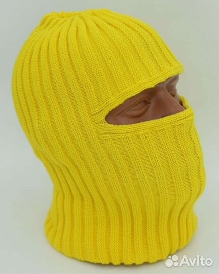 Балаклава вязаная жёлтый