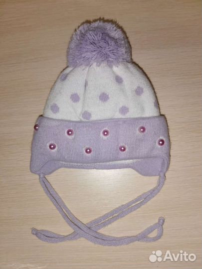 Шапка на девочку от 0-1 мес
