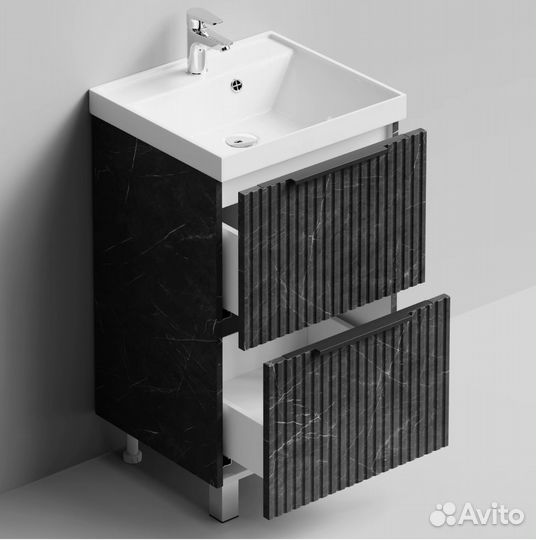 Тумба с раковиной Дольчи 50см напольный, Мрамор 2