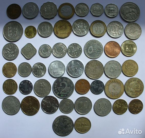 Подборки по 50 штук экзотических монет мира. №3и№4
