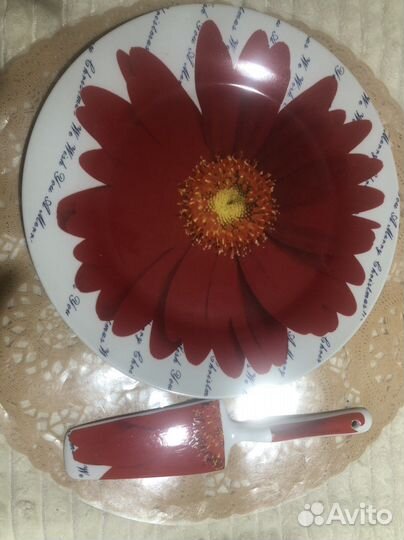 Блюдо для торта с лопаткой новое