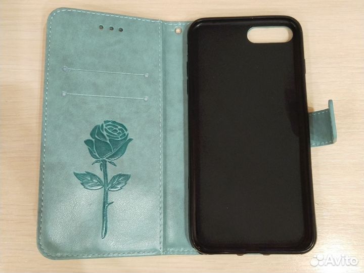 Чехол книжка на Apple iPhone 7+/8+ (мятный)