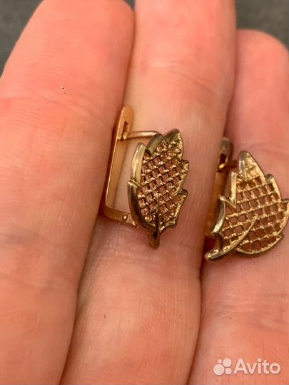 Серьги золотые 583 пробы СССР