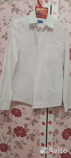 Белая рубашка на мальчика 158