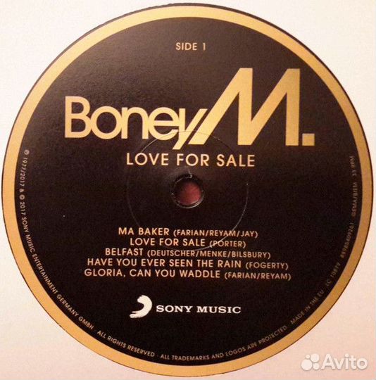 Виниловая пластинка Boney M. love FOR sale (140 Gr