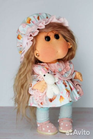 Текстильная Кукла щекастик игровая коллекционная