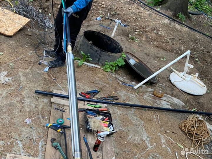 Чистка скважин, ремонт скважин, замена насоса