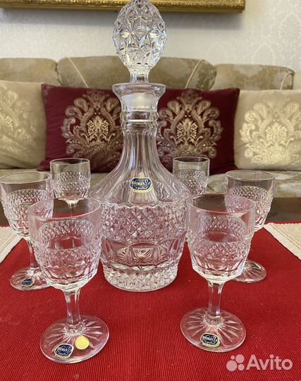 Графин хрустальный с рюмками Богемия