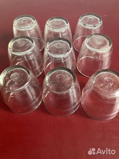 9 стеклянных стопок СССР