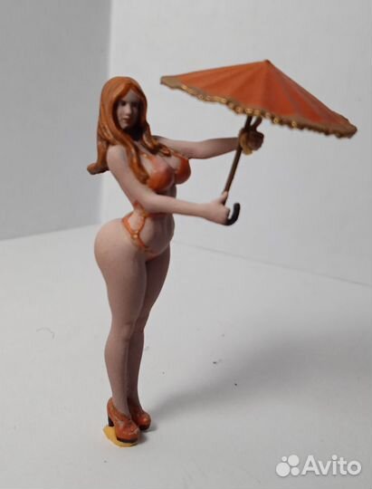 Фигурка девушка с зонтом ню эротика 1:43