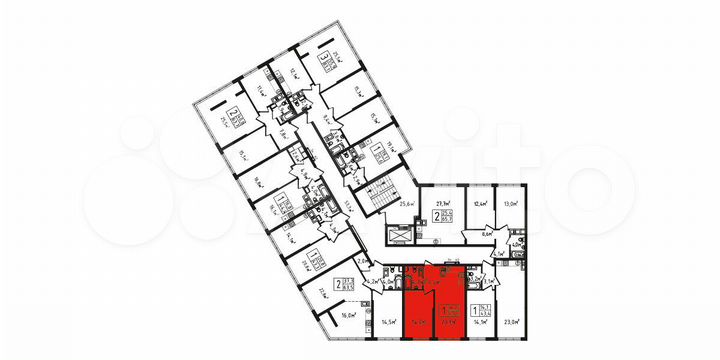 1-к. квартира, 43,2 м², 3/9 эт.