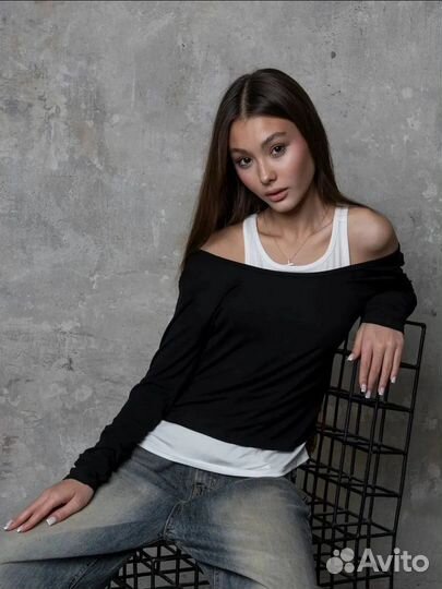 Лонгслив обманка майка 42-46 единый