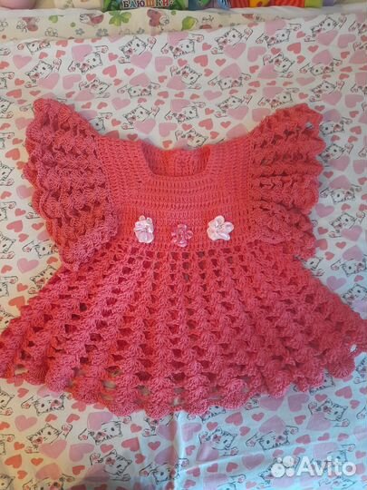 Платье вязаное крючком для девочки