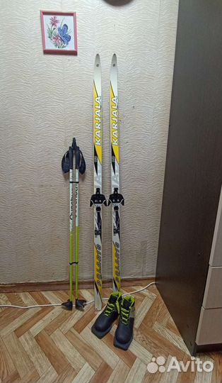 Лыжи беговые детские 150см, с ботинками