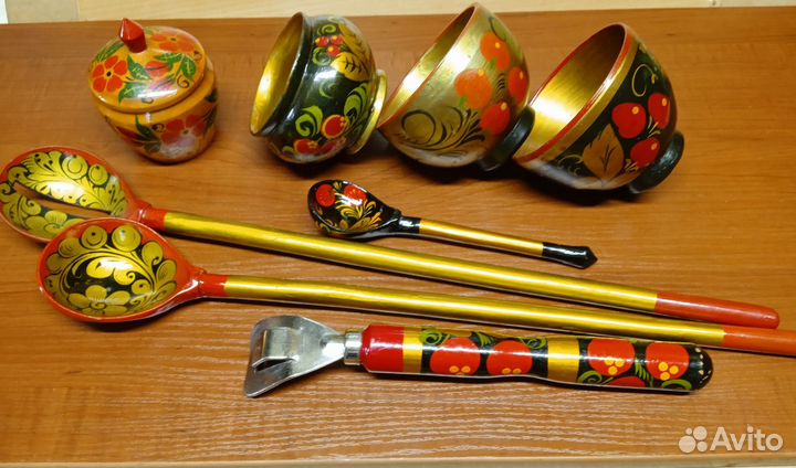 Посуда Хохлома из СССР ручная роспись