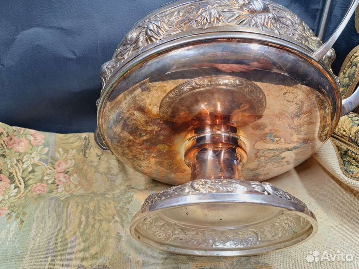 Ваза для фруктов, большая, посеребреная