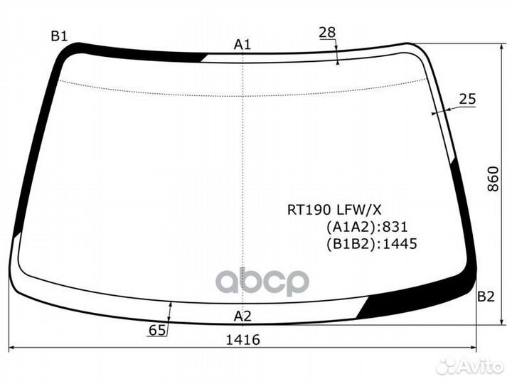 Стекло лобовое Toyota Caldina (T190) 92-02