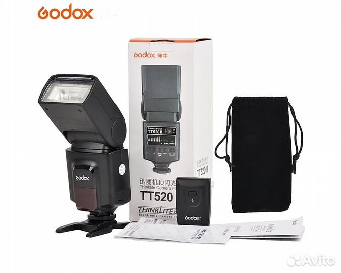 Вспышка Накамерная Godox TT520 II + Синхронизатор